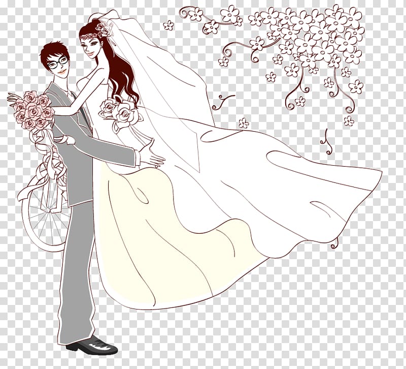 Bridegroom Wedding Marriage, Hand-painted wedding transparent background PNG clipart