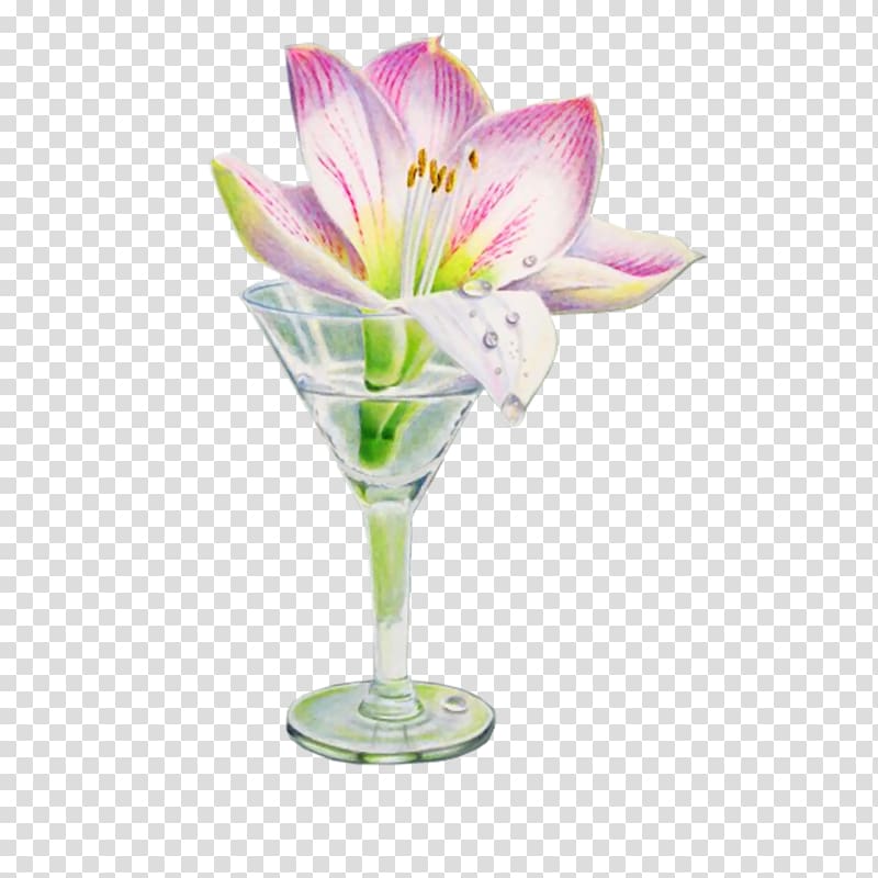Floral design Flower Vase Floristry Petal, Cocktail glass of pink flowers transparent background PNG clipart