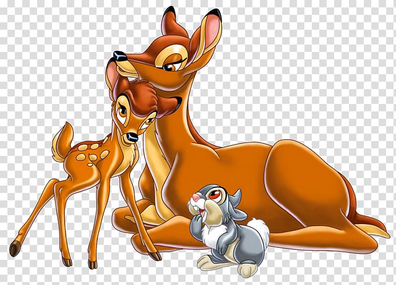Bambi and Thumper with parent doe, Bambi\'s Children, The Story of a Forest Family Faline Thumper Bambi\'s Mother, disney pluto transparent background PNG clipart