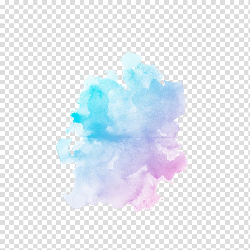 blue and pink clouds , Watercolor painting , smoke transparent background PNG clipart