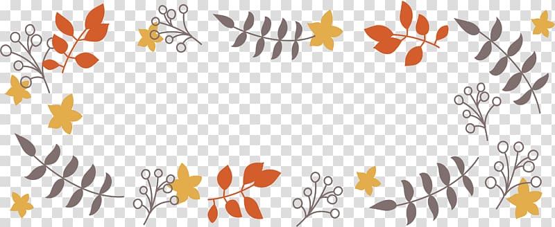 Euclidean Leaf Illustration, Hand painted autumn leaves with frames transparent background PNG clipart