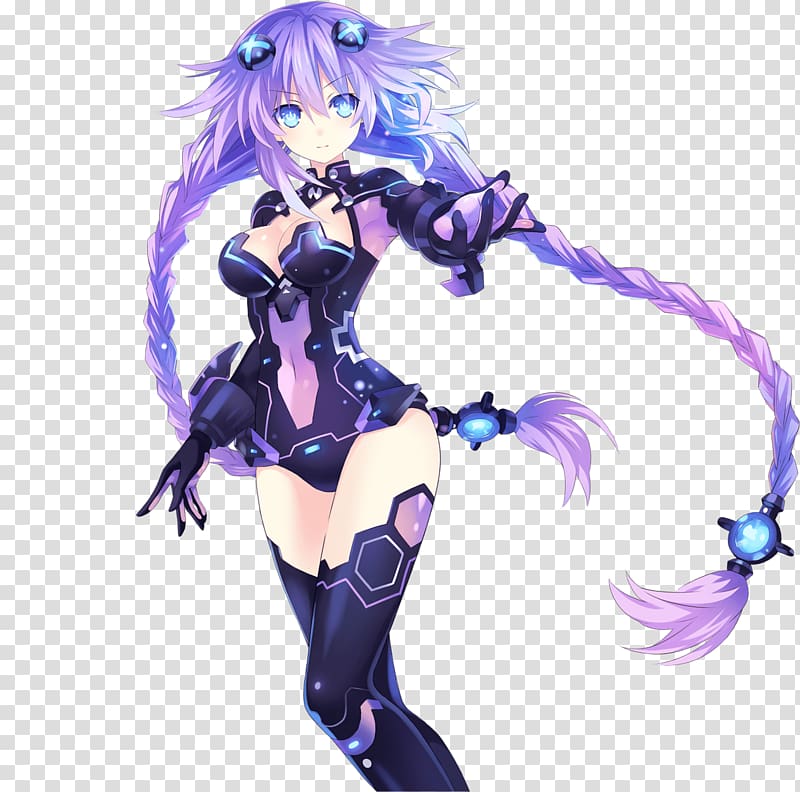 purple braided haired girl character, Hyperdimension Neptunia Victory Megadimension Neptunia VII Extreme Dimension Tag Blanc + Neptune VS Zombie Army PlayStation 3 PlayStation Vita, purple heart transparent background PNG clipart