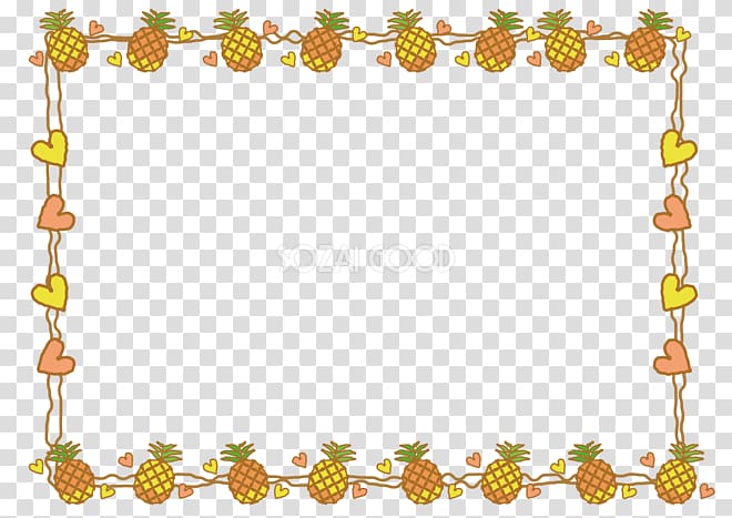 Decorative Borders Pineapple , pineapple transparent background PNG clipart