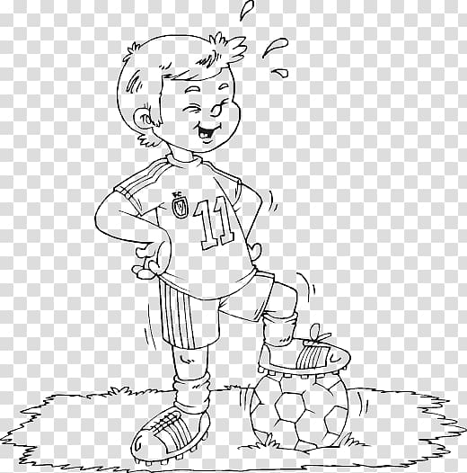 Coloring book Football Child Boy, kids islamic boy transparent background PNG clipart