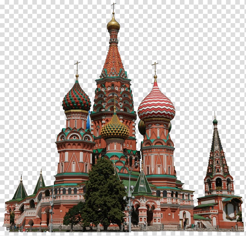 red and white cathedral on Moscow, St Basil Cathedral Moscow transparent background PNG clipart