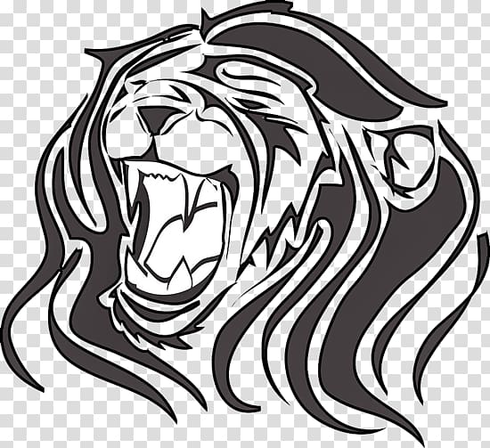 Lion Drawing Roar , chest tattoo transparent background PNG clipart
