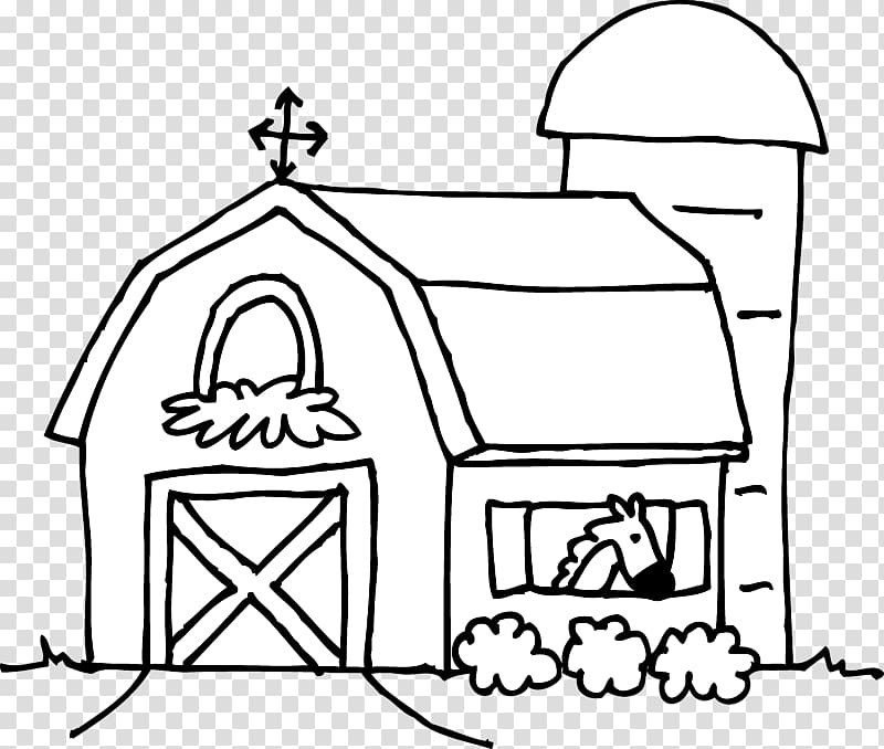 Coloring book Barn Silo Child, barn transparent background PNG clipart