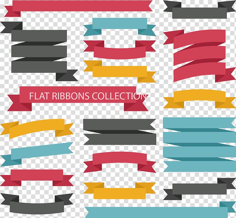 Red ribbon banner flat design on a transparent Vector Image