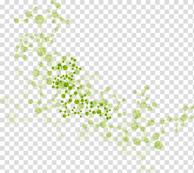green abstract illustration, Atom Molecule Chemistry Chemical element, Technology background material transparent background PNG clipart
