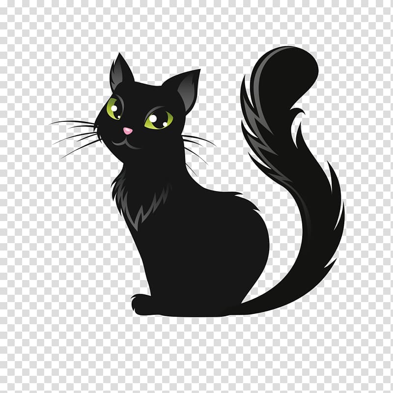 Cat Kitten Halloween Illustration, Halloween black cat material transparent background PNG clipart