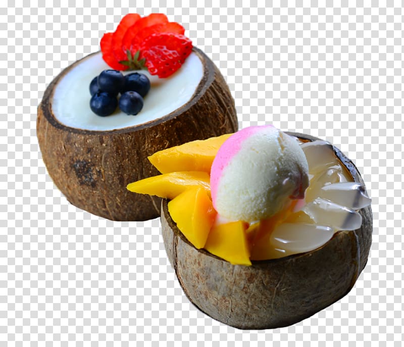 Tong sui Coconut Pudding, Two fruit rich coconut jelly transparent background PNG clipart