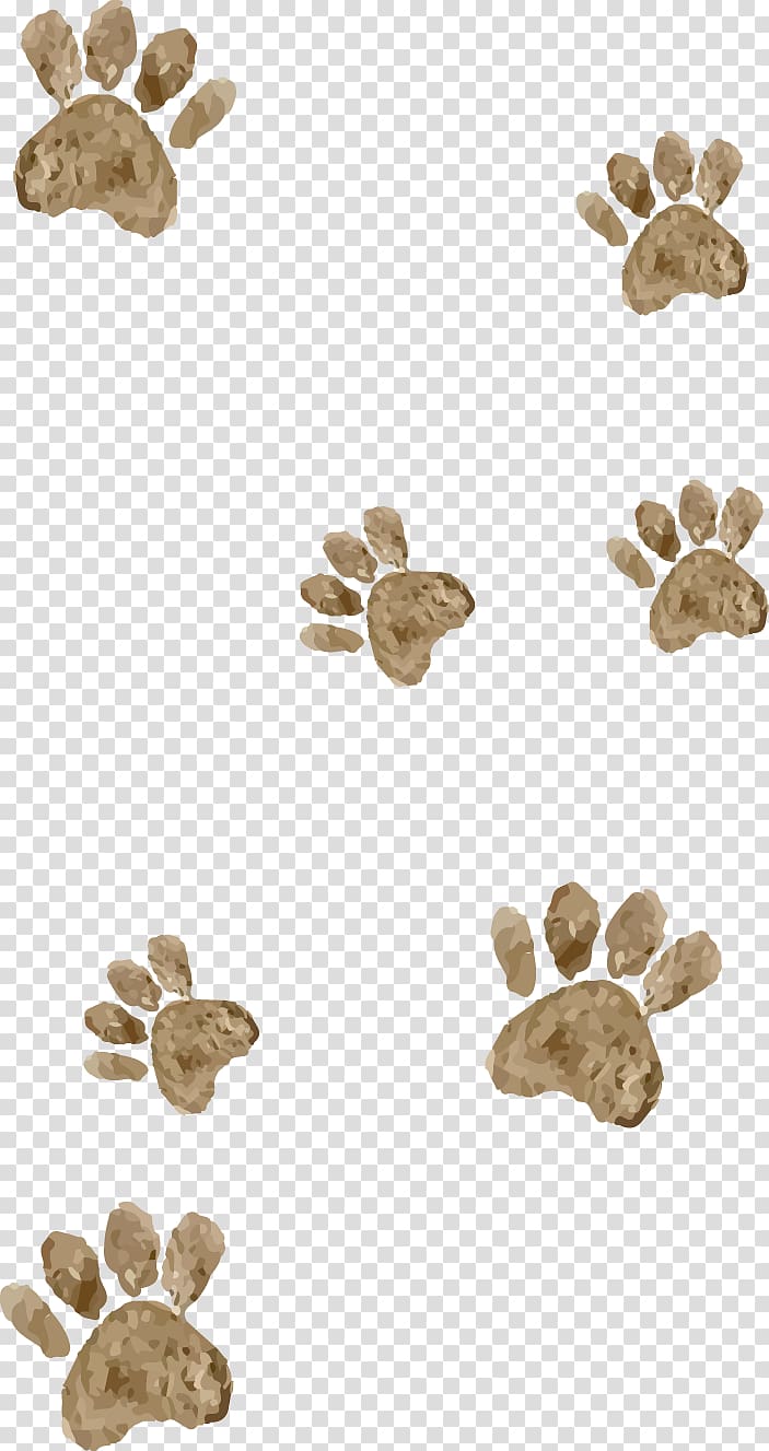 Cartoon Animal, hand-painted watercolor cartoon footprints transparent background PNG clipart
