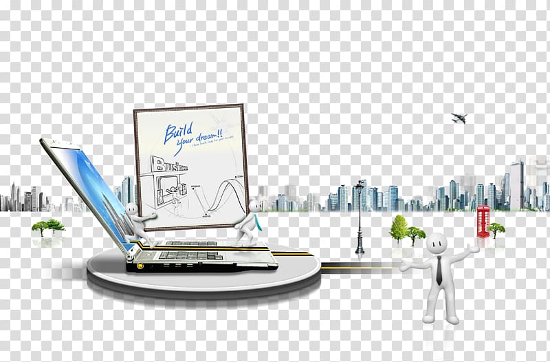 Three-dimensional space Wall decal , Tech city transparent background PNG clipart