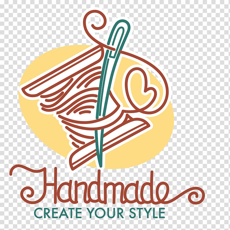 Handmade logo, Sewing Needlework, pattern material sewing needle and thread live transparent background PNG clipart