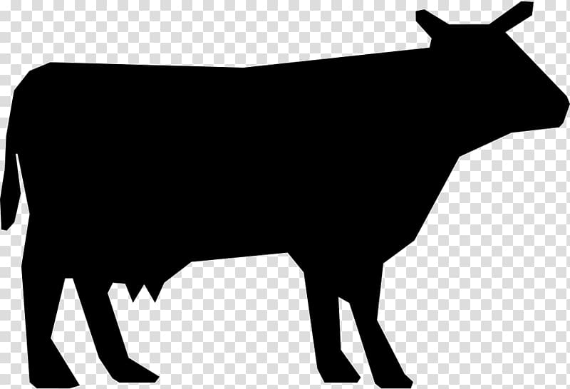 Angus cattle Holstein Friesian cattle Brangus Taurine cattle , Silhouette transparent background PNG clipart