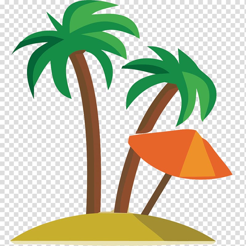 Seaside resort , creative hand-painted beach resort transparent background PNG clipart