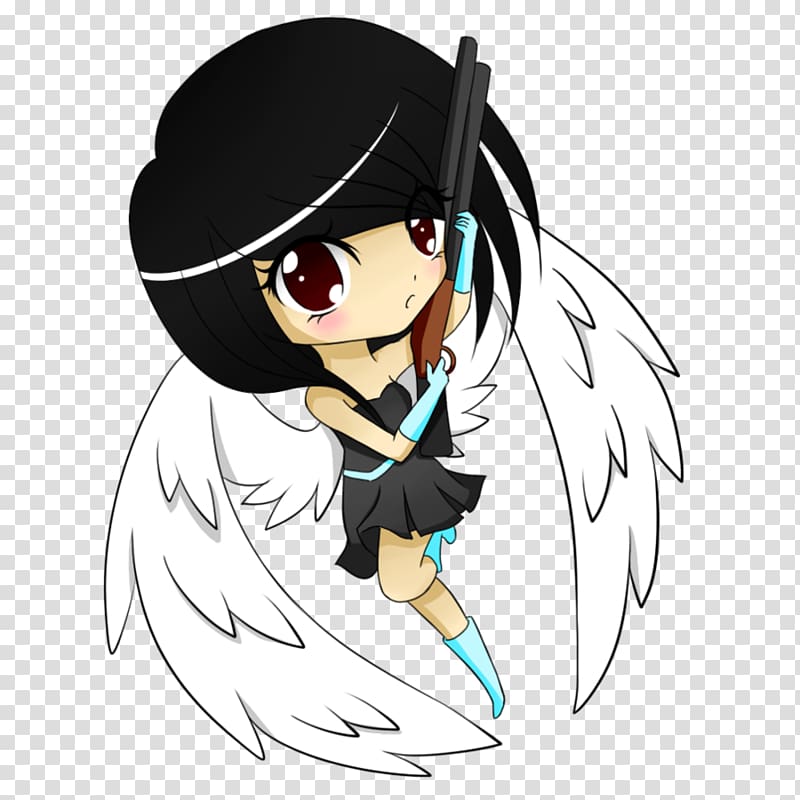 Angel with a Shotgun Drawing Weapon, throw away transparent background PNG clipart