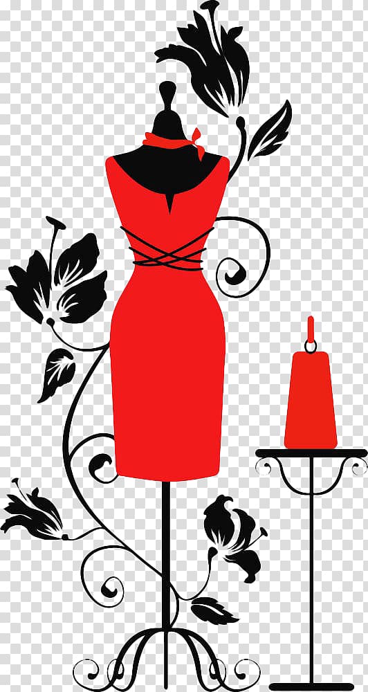 women's red sleeveless dress , Mannequin Dress form , Red hand painted flat model transparent background PNG clipart