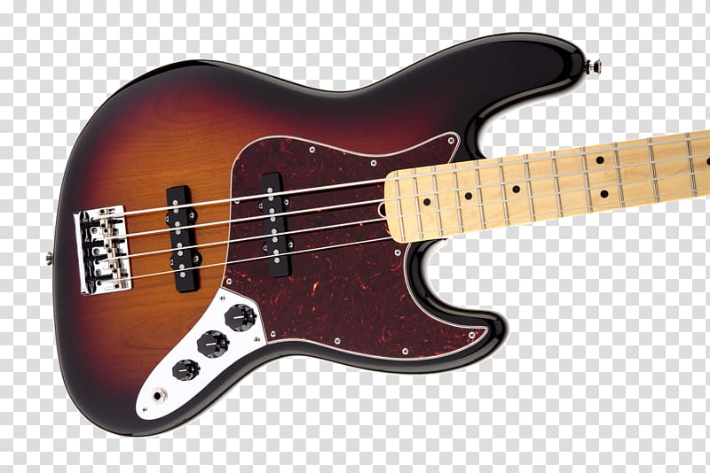 Fender Standard Jazz Bass Fender Jazz Bass Bass guitar Sunburst Fender Precision Bass, Bass Guitar transparent background PNG clipart