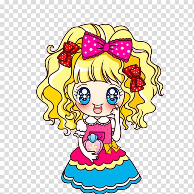 Cartoon Illustration, Hold the bottle cartoon cute doll makeup transparent background PNG clipart