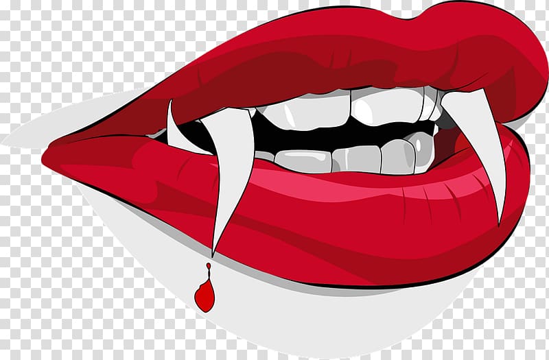 red lips illustration, Open Vampire Mouth transparent background PNG clipart
