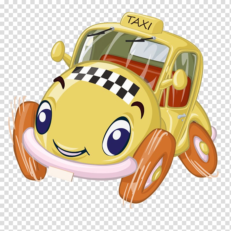 Cartoon Icon, taxi transparent background PNG clipart