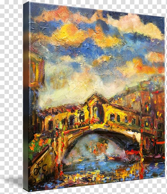 Rialto Bridge Watercolor painting Art Canvas, Oil Paintings transparent background PNG clipart