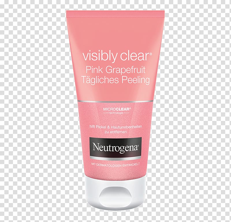 Lotion Exfoliation Neutrogena VISIBLY CLEAR Pink Grapefruit Cream Wash Cleanser, Pink grapefruit transparent background PNG clipart