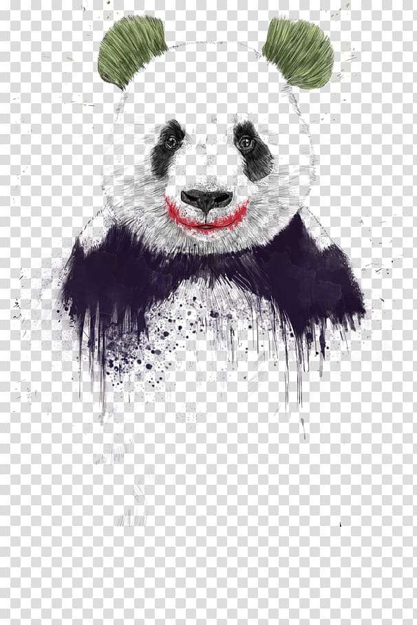 Joker Giant panda Batman T-shirt Art, joker transparent background PNG clipart