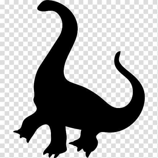 Giraffatitan Tyrannosaurus Dinosaur Silhouette, dinosaur transparent background PNG clipart