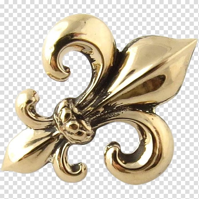 Earring Fleur-de-lis Charms & Pendants Pin Gold, porcelain transparent background PNG clipart