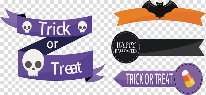 Halloween Ribbon Party , Halloween tags transparent background PNG clipart