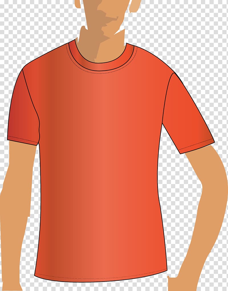 T-shirt Sleeve Clothing Collar, Red Men T-Shirt transparent background PNG clipart