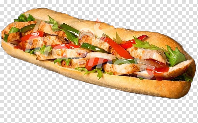 Bánh mì Submarine sandwich Barbecue chicken Fast food, Baguette sandwich transparent background PNG clipart