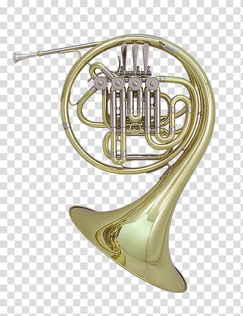 brass-colored French horn, Brass Post Horn transparent background PNG clipart