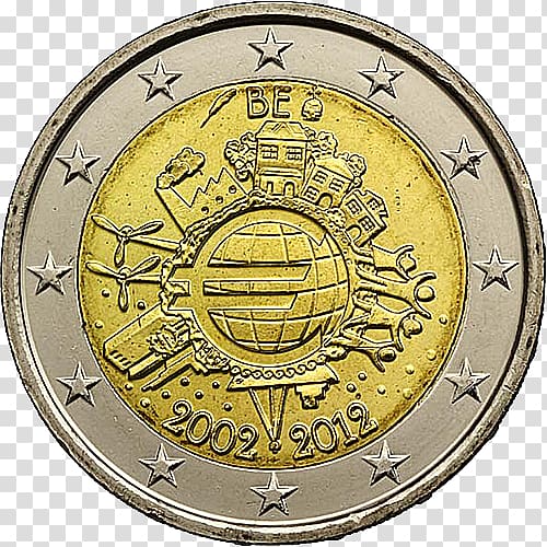 Euro coins 2 euro commemorative coins 2 euro coin, Coin transparent background PNG clipart