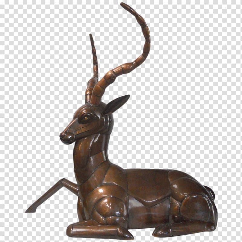 Bronze sculpture Reindeer Animal, antelope transparent background PNG clipart