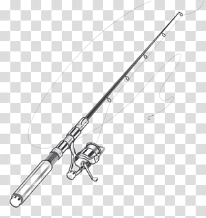 Black fishing rod with spinning reel, Fishing Rods Fishing Reels