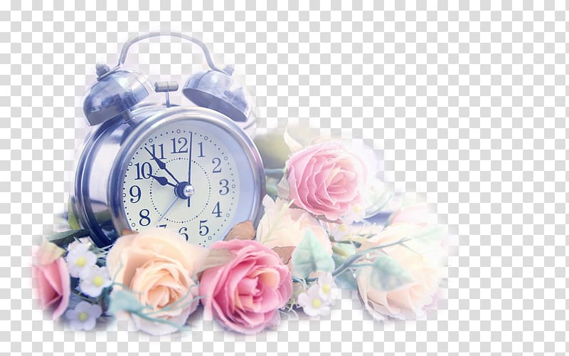Desktop Floral clock Flower Rose, clock transparent background PNG clipart