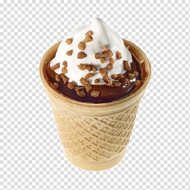 Chocolate ice cream Sundae Ice Cream Cones, small fresh ice cream transparent background PNG clipart