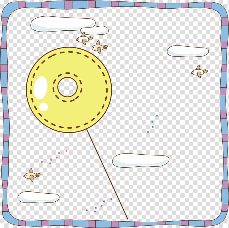 Cute dashed circle background material transparent background PNG clipart