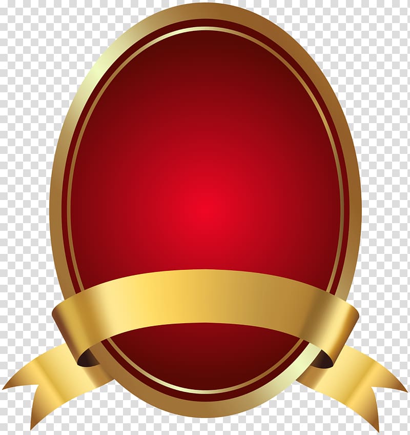 oval red and brown frame illustration, , Red Label with Banner transparent background PNG clipart