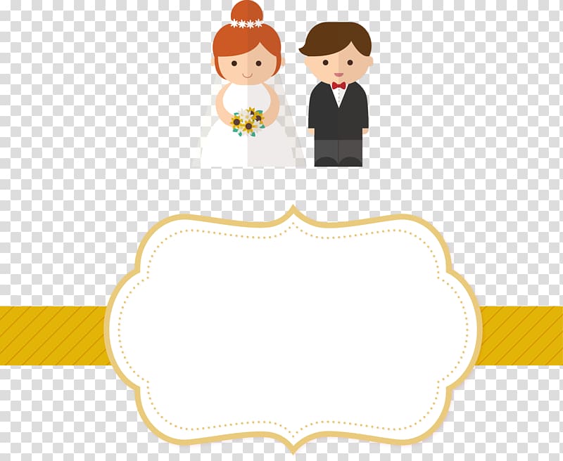 newly couple illustration, Wedding invitation Marriage , Wedding invitation label transparent background PNG clipart