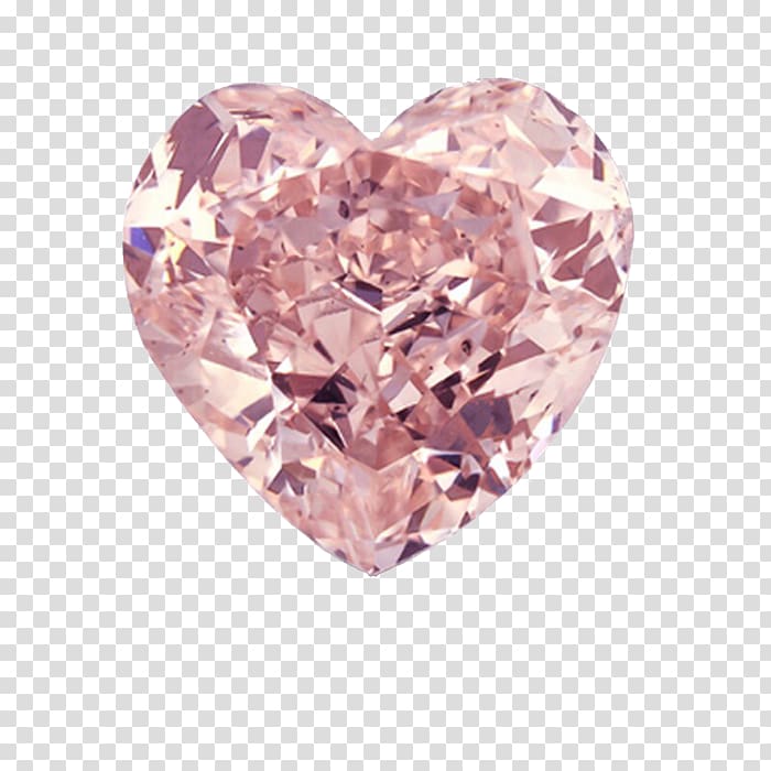 Pink diamond Gemstone Heart, mid ad transparent background PNG clipart