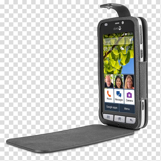 Doro Liberto 820 Mini Black,Stainless Steel Smartphone Doro Liberto 820 Noir Telephone Clamshell design, catalog cover transparent background PNG clipart