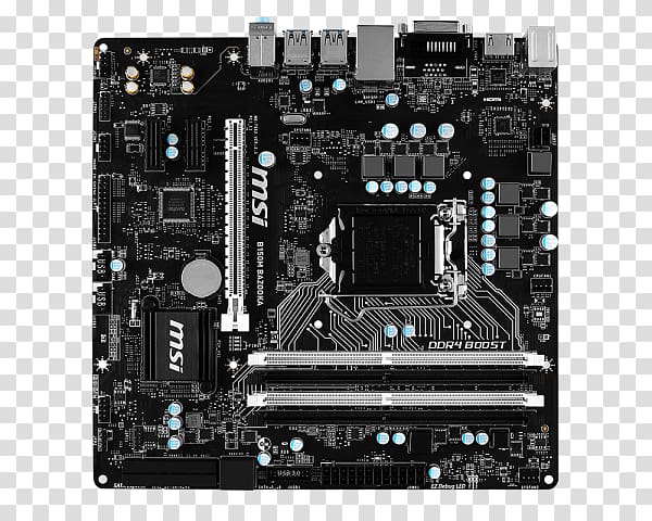 Intel LGA 1151 MSI B150M BAZOOKA Motherboard Micro-Star International, game light efficiency transparent background PNG clipart