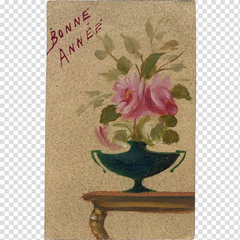 Floral design Still life Vase Flower, hand-painted postcards transparent background PNG clipart