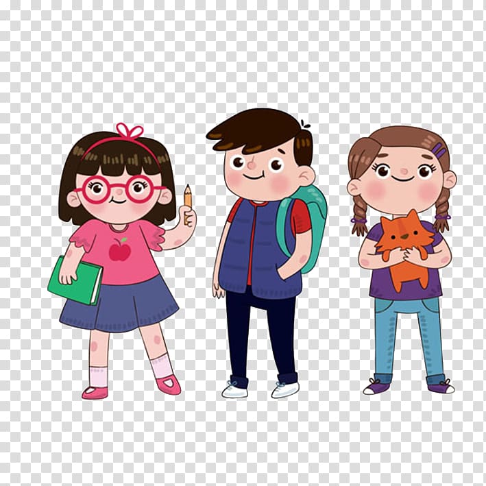 boy and two girls illustration, Student School Estudante , Animation Festival school classmates good friends transparent background PNG clipart