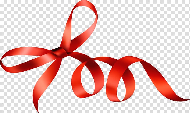 Ribbon Red, Hand painted red ribbon bow transparent background PNG clipart
