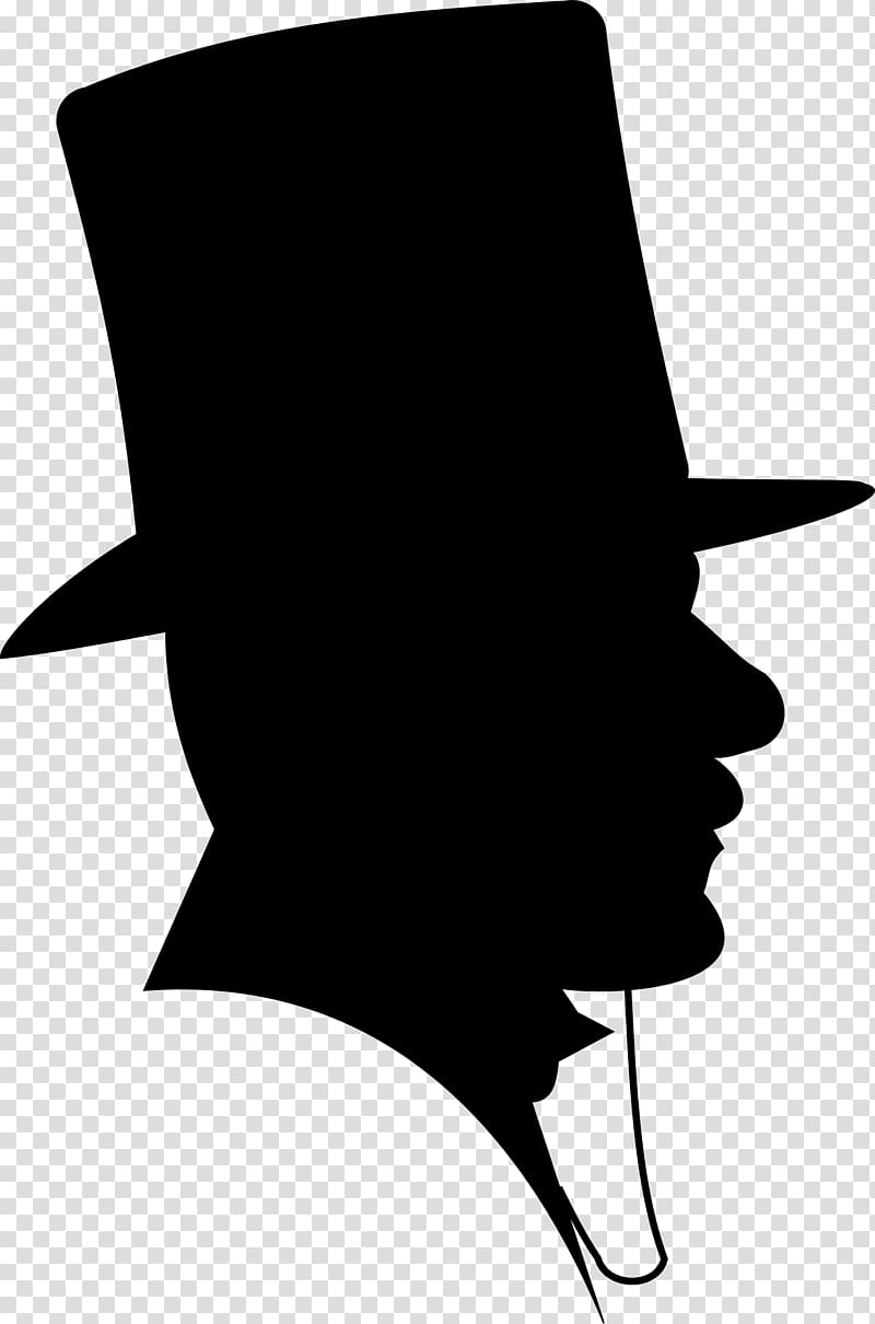 Victorian Man Silhouette Top Hat transparent background PNG clipart